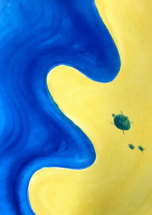 Wenskaart Strand Schildpad