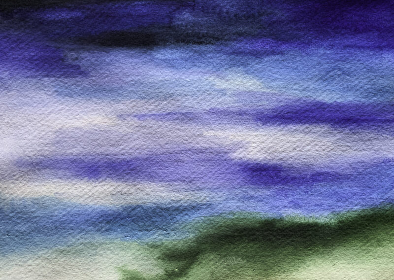 sfeer, rouwkaart, blauw, aquarel, handgemaakt, wenskaart