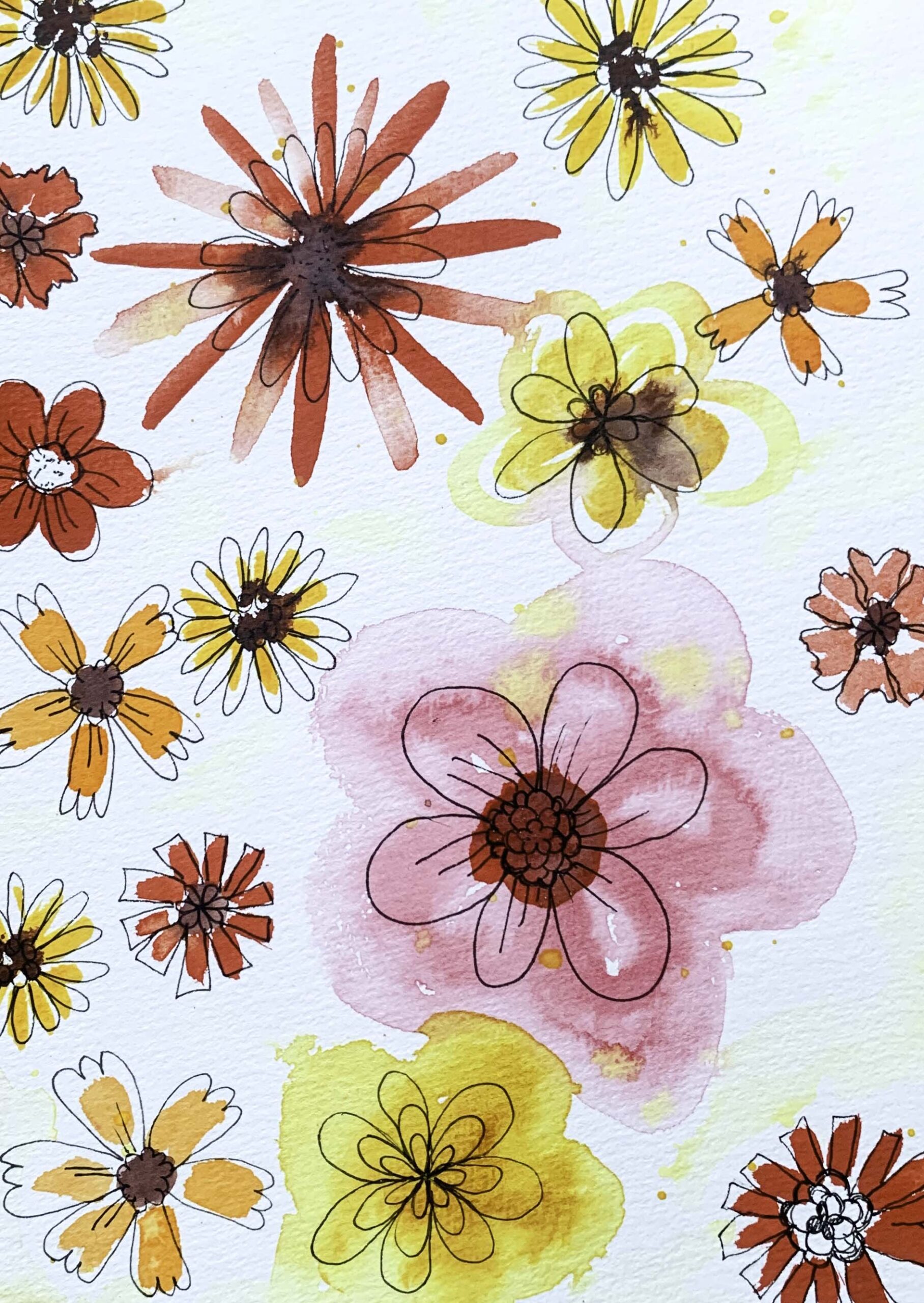 bloemenmix, marina elisa, atelier, handgemaakt, wenskaart