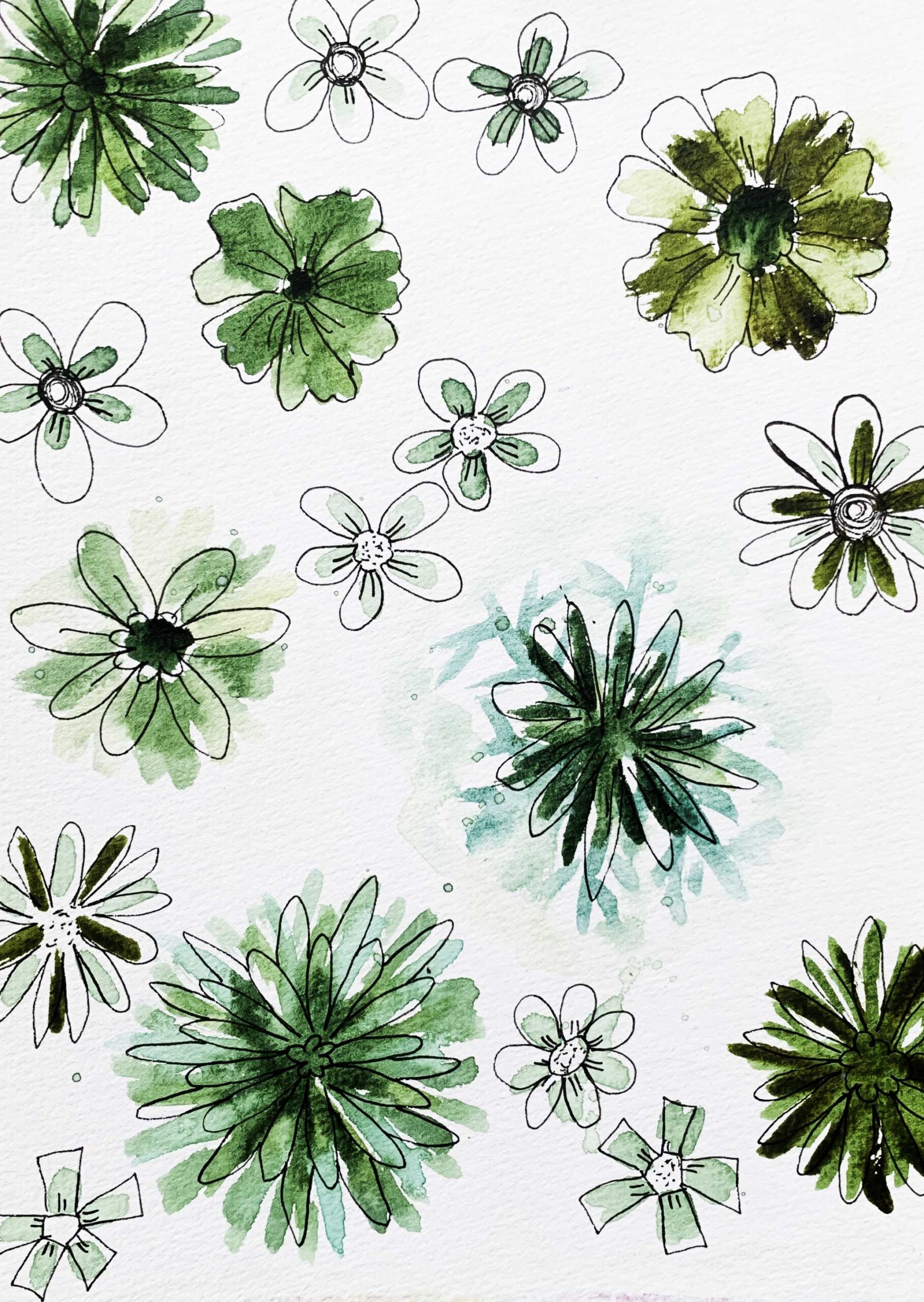 bloemenmix, atelier, wenskaart, handgemaakt, marina elisa